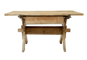 19th Century Swedish Pine X Frame Kitchen Table — thumbnail 8