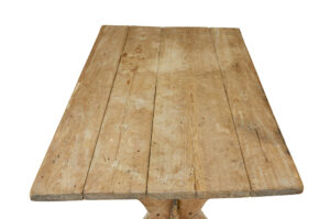 19th Century Swedish Pine X Frame Kitchen Table — thumbnail 6