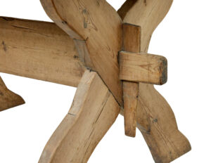 19th Century Swedish Pine X Frame Kitchen Table — thumbnail 2