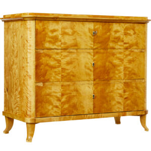 19TH CENTURY SWEDISH BIRCH 3 DRAWER CHEST