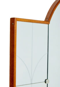 Mid Century Dome Topped and Etched Wall Mirror — thumbnail 4
