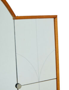 Mid Century Dome Topped and Etched Wall Mirror — thumbnail 3