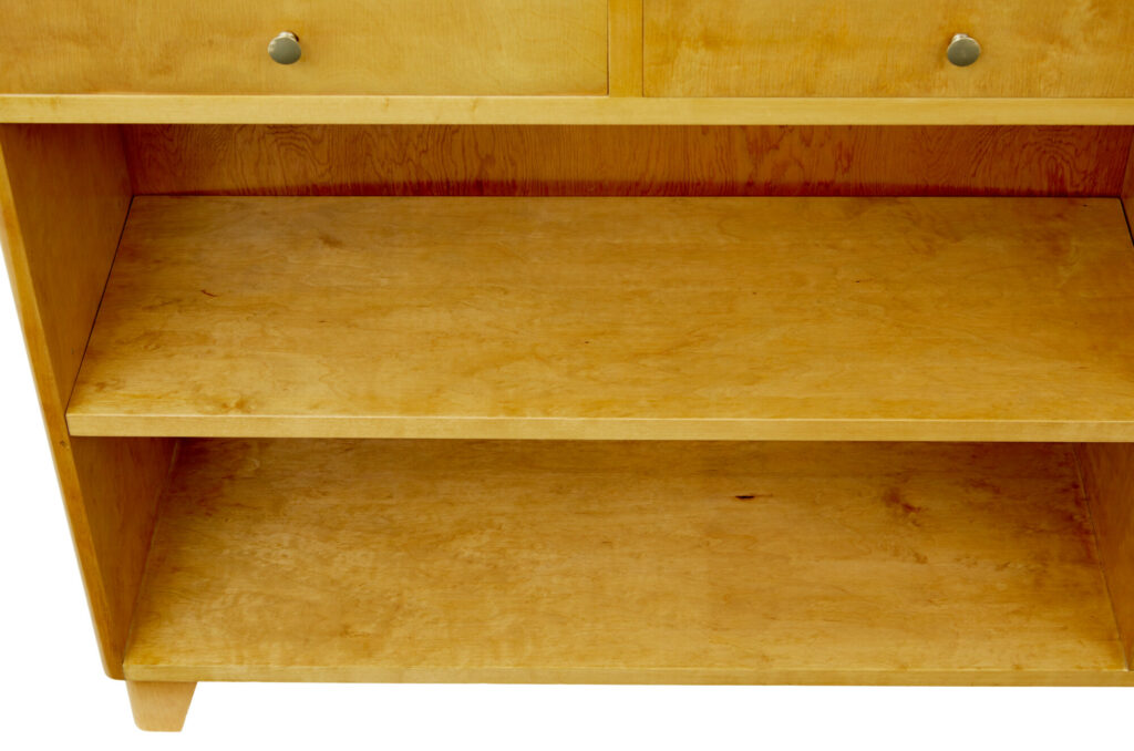 Mid Century Scandinavian Satin Birch Low Open Bookcase — image 2