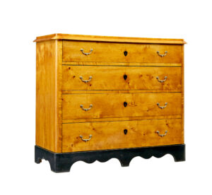 SWEDISH 19TH CENTURY EMPIRE REVIVAL BIRCH CHEST OF DRAWERS