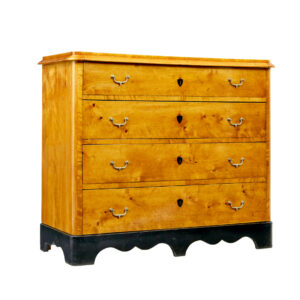 SWEDISH 19TH CENTURY EMPIRE REVIVAL BIRCH CHEST OF DRAWERS
