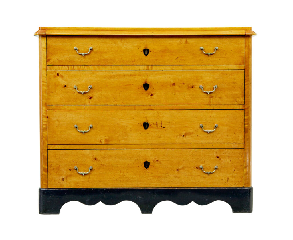 Swedish 19th Century Empire Revival Birch Chest of Drawers — image 9