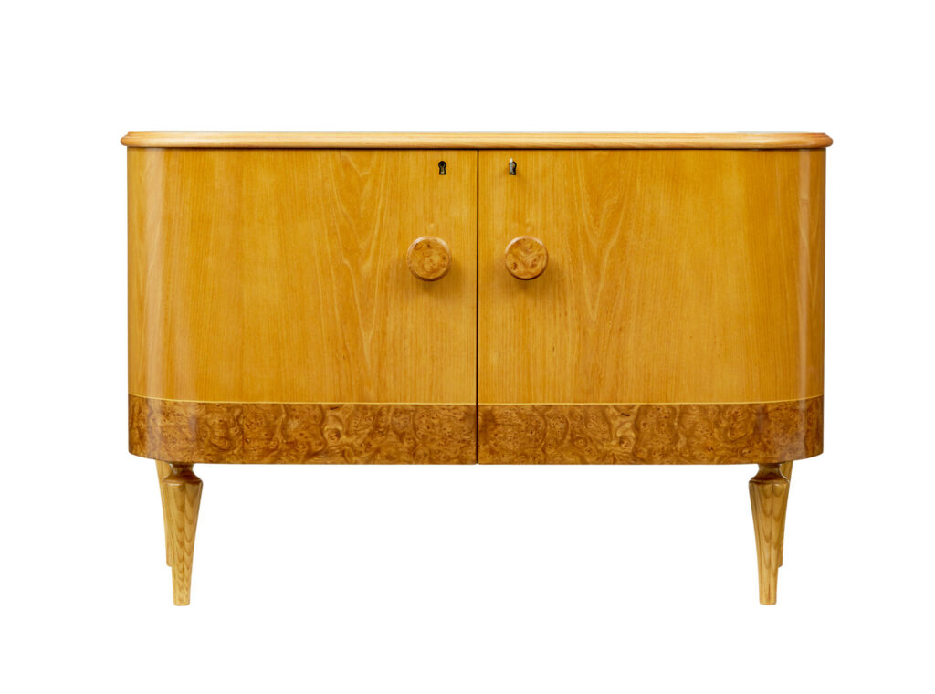 Mid Century Elm and Burr Small Sideboard by Tingstroms — image 6
