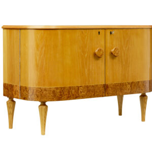 MID CENTURY ELM AND BURR SMALL SIDEBOARD BY TINGSTROMS