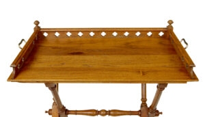 19th Century Carved Oak Butlers Tray on Stand — thumbnail 7