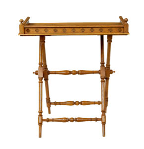 19th Century Carved Oak Butlers Tray on Stand — thumbnail 3
