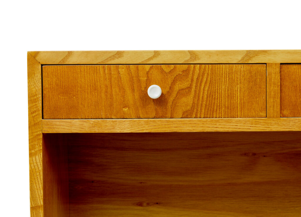 Scandinavian Mid Century Elm Low Open Bookcase — image 5