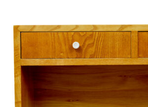 Scandinavian Mid Century Elm Low Open Bookcase — thumbnail 5