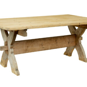 LARGE MID 19TH CENTURY SWEDISH PINE TRESTLE TABLE