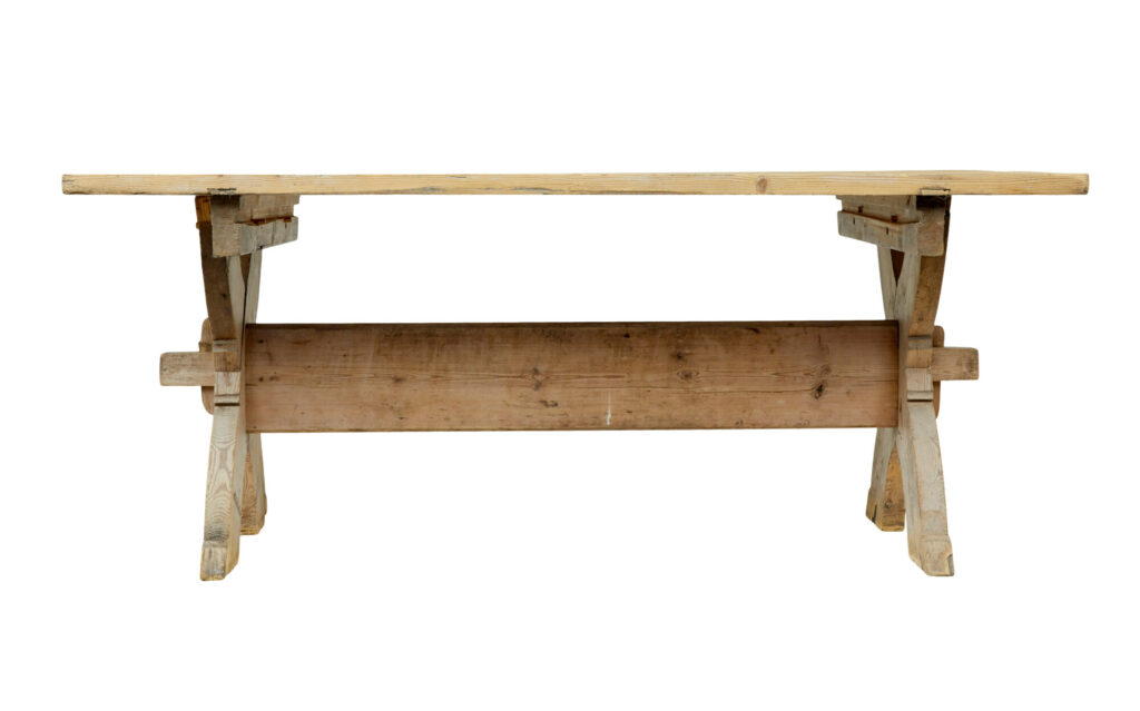 Large Mid 19th Century Swedish Pine Trestle Table — image 8