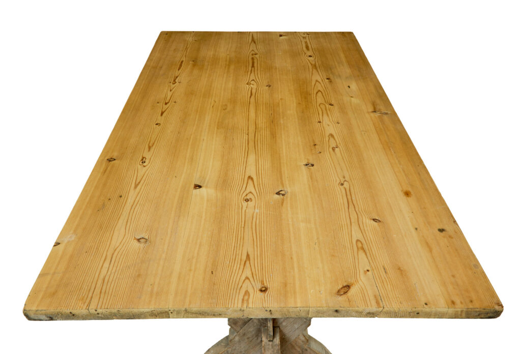 Large Mid 19th Century Swedish Pine Trestle Table — image 4