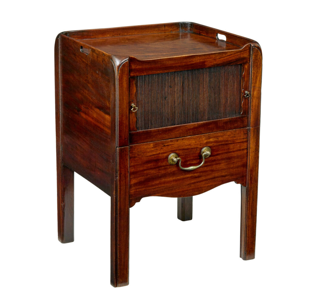 19th Century Georgian Tambour Bedside Table