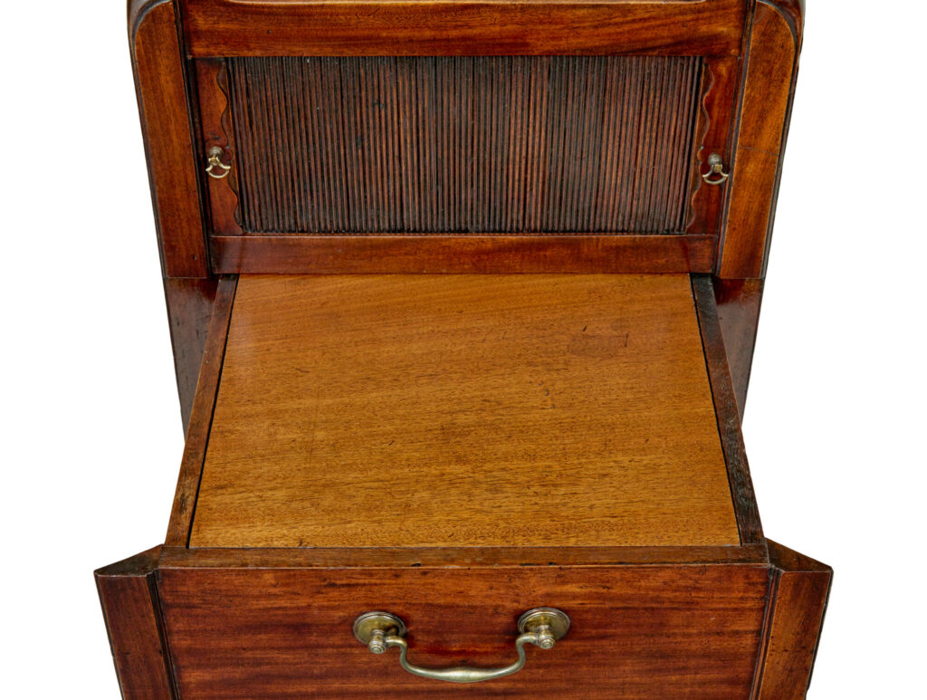 19th Century Georgian Tambour Bedside Table — image 2