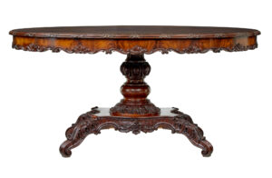 19TH CENTURY HAND CARVED OVAL CENTER TABLE