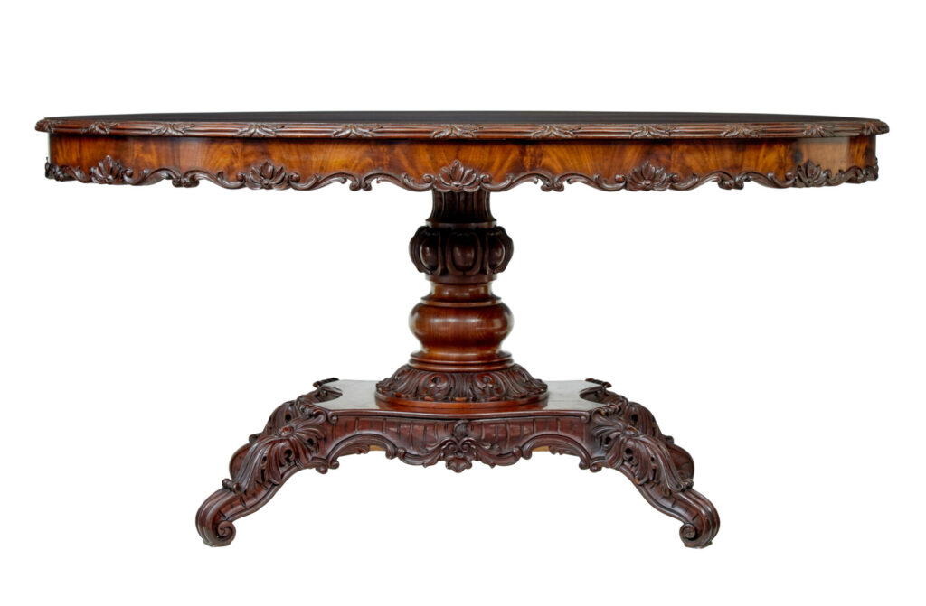 19th Century Hand Carved Oval Center Table — image 3