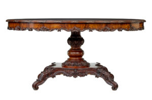 19th Century Hand Carved Oval Center Table — thumbnail 3