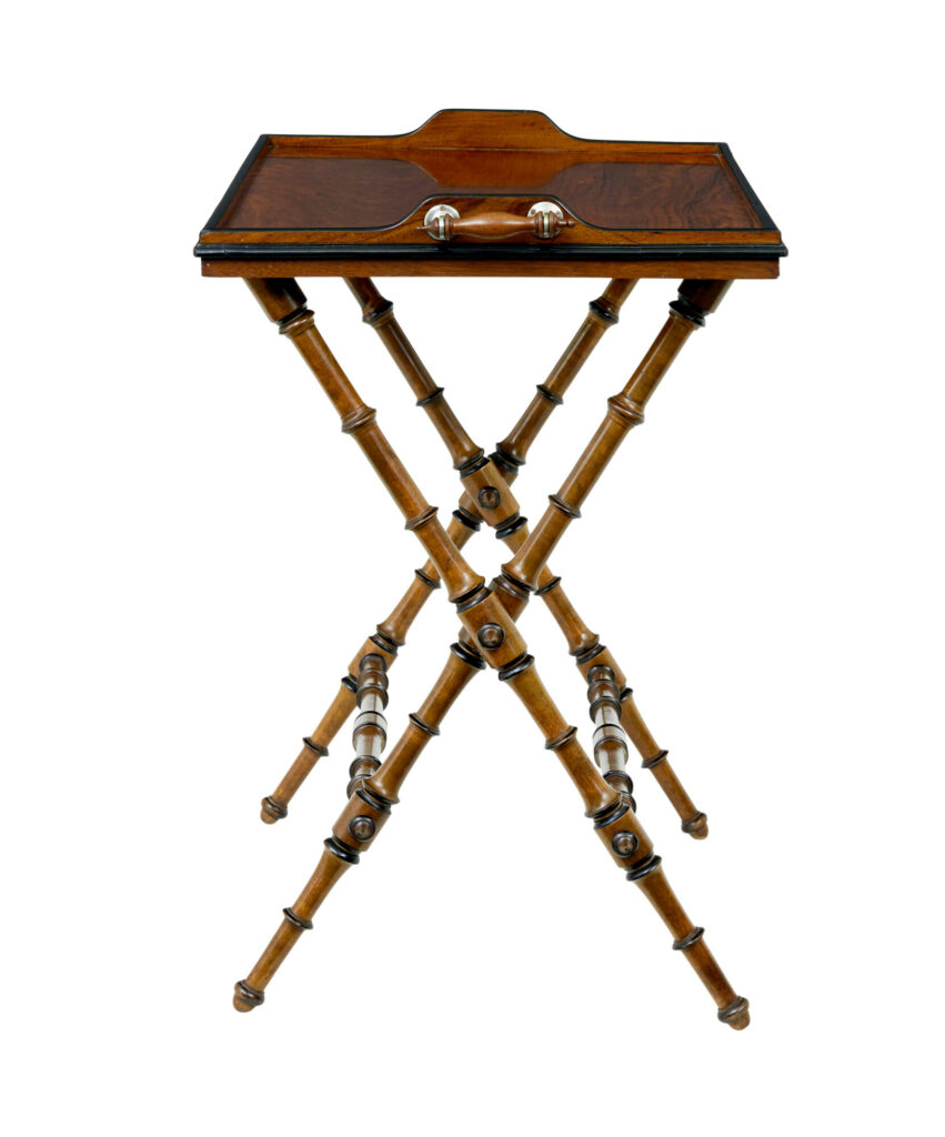 19th Century Walnut Colonial Inspired Butlers Tray on Stand — image 4