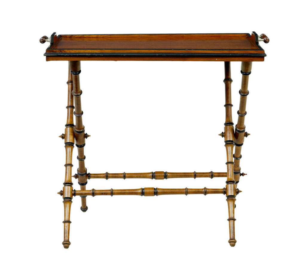 19th Century Walnut Colonial Inspired Butlers Tray on Stand — image 3