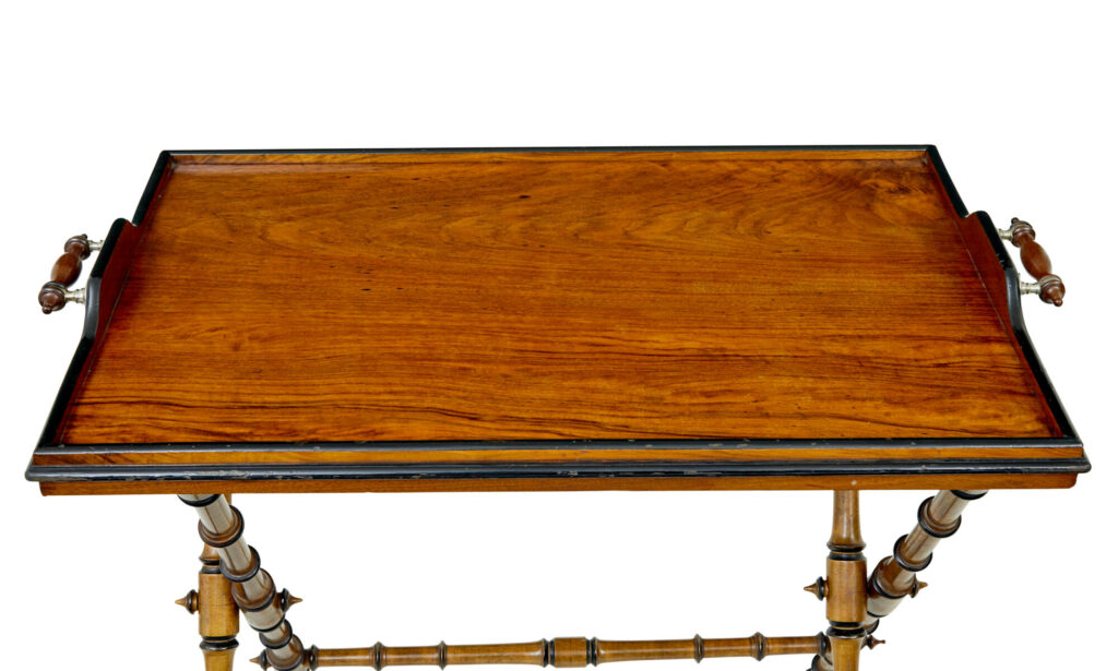 19th Century Walnut Colonial Inspired Butlers Tray on Stand — image 9