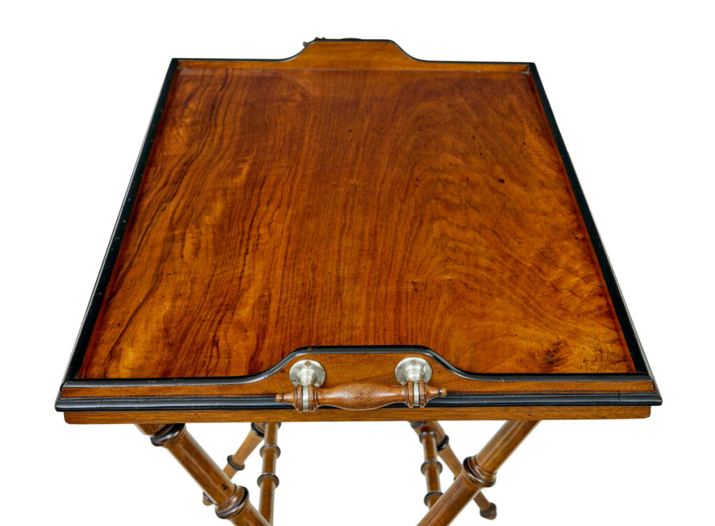 19th Century Walnut Colonial Inspired Butlers Tray on Stand — image 8