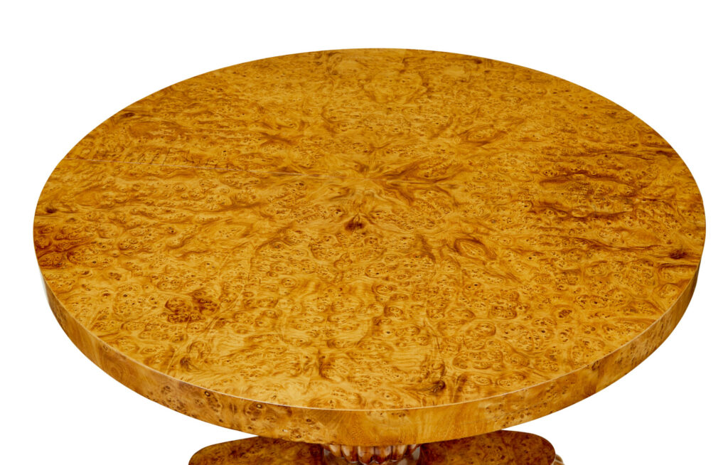 Scandinavian Mid Century Adjustable Burr Birch Coffee Table — image 7