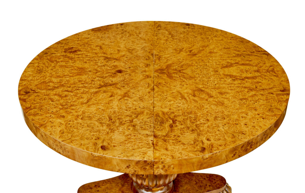 Scandinavian Mid Century Adjustable Burr Birch Coffee Table — image 6