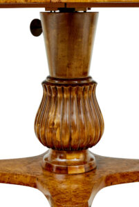 Scandinavian Mid Century Adjustable Burr Birch Coffee Table — thumbnail 3