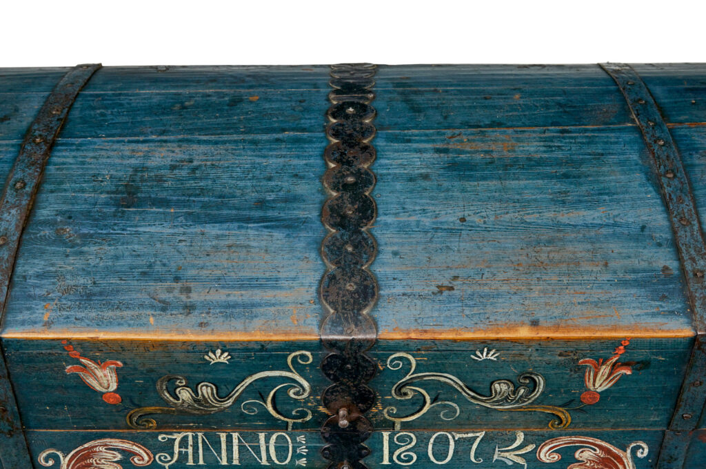Early 19th Century Hand Painted Swedish Marriage Chest — image 11