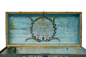 Early 19th Century Hand Painted Swedish Marriage Chest — thumbnail 7