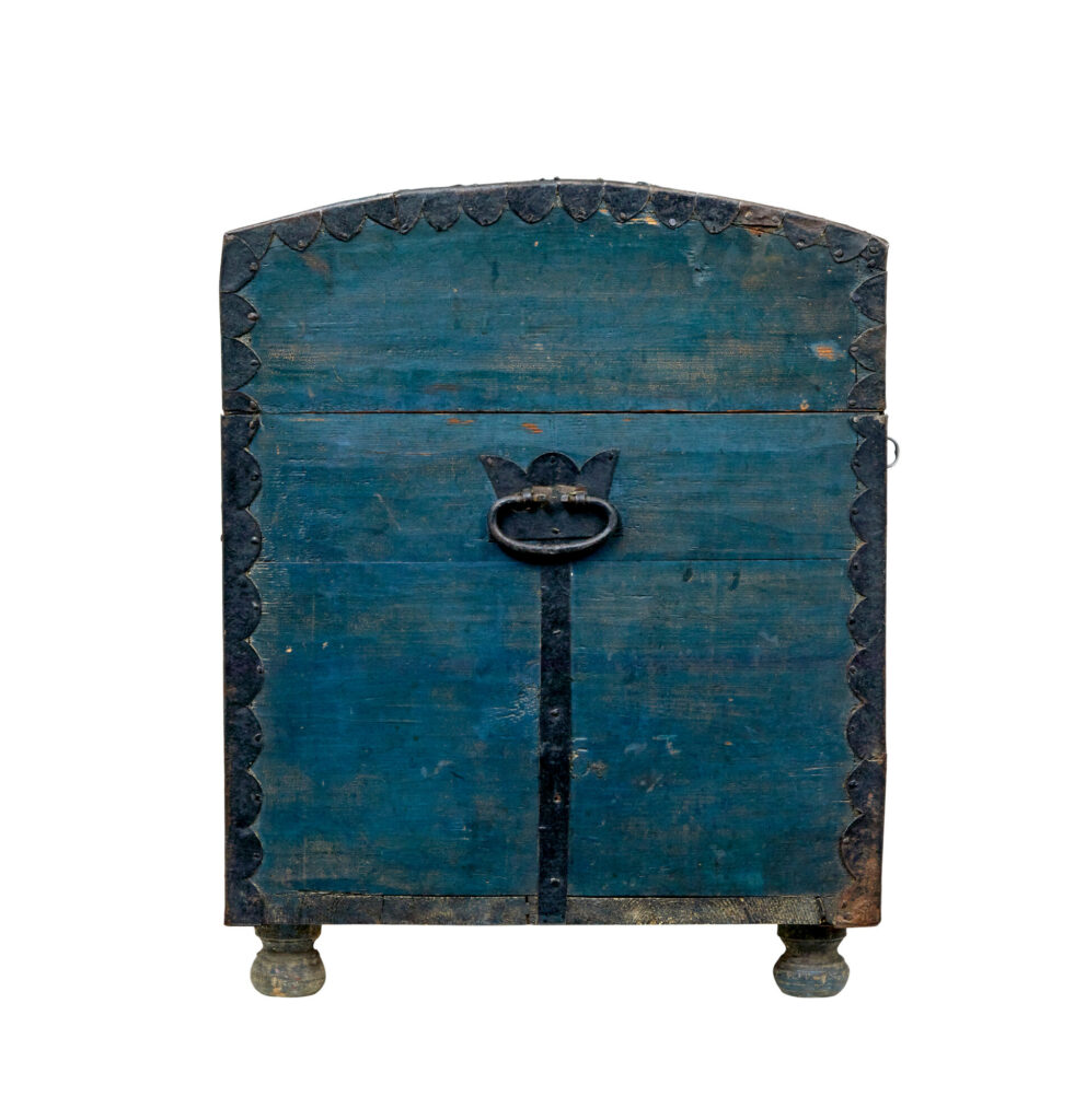Early 19th Century Hand Painted Swedish Marriage Chest — image 2