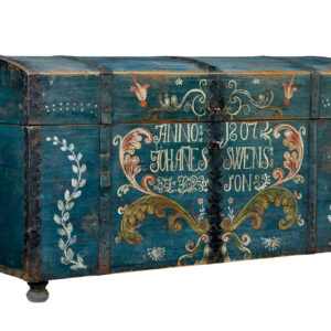 EARLY 19TH CENTURY HAND PAINTED SWEDISH MARRIAGE CHEST
