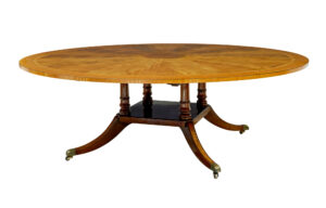 LARGE 20TH CENTURY SHERATON INSPIRED DINING TABLE