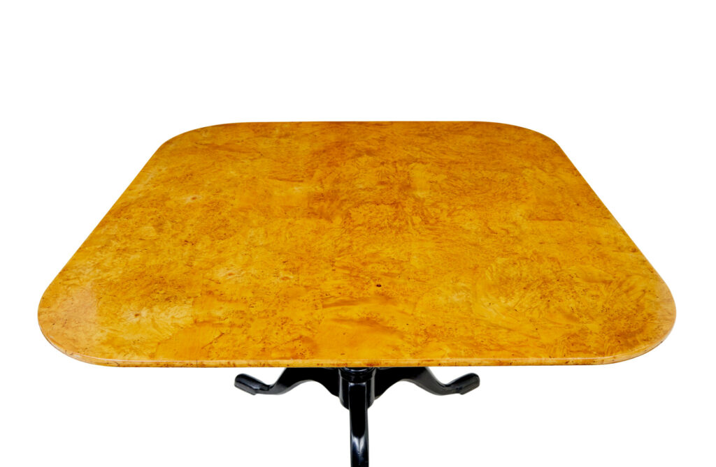 19th Century Swedish Burr Birch Tripod Table — image 7