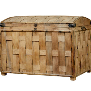 19TH CENTURY RUSTIC SCANDINAVIAN HAND WOVEN STORAGE BOX