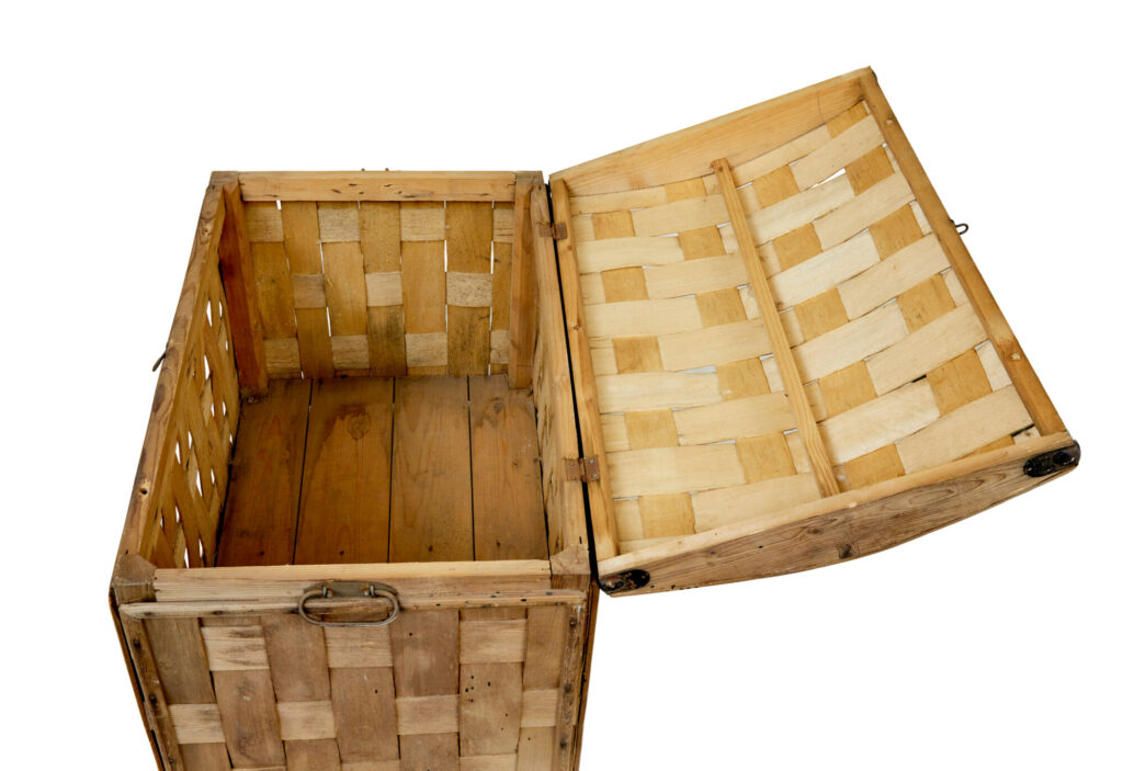 19th Century Rustic Scandinavian Hand Woven Storage Box — image 2