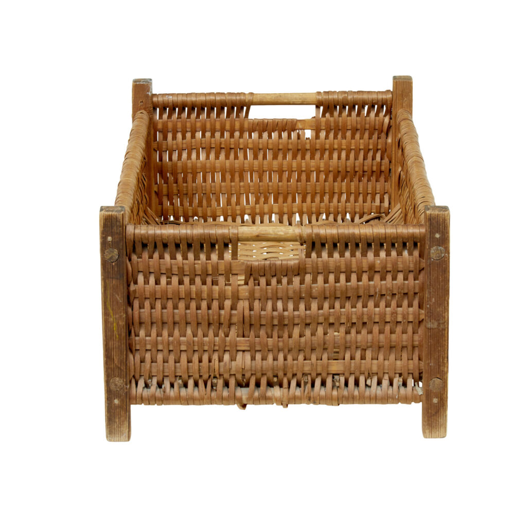 19th Century Swedish Handmade Woven Basket — image 5