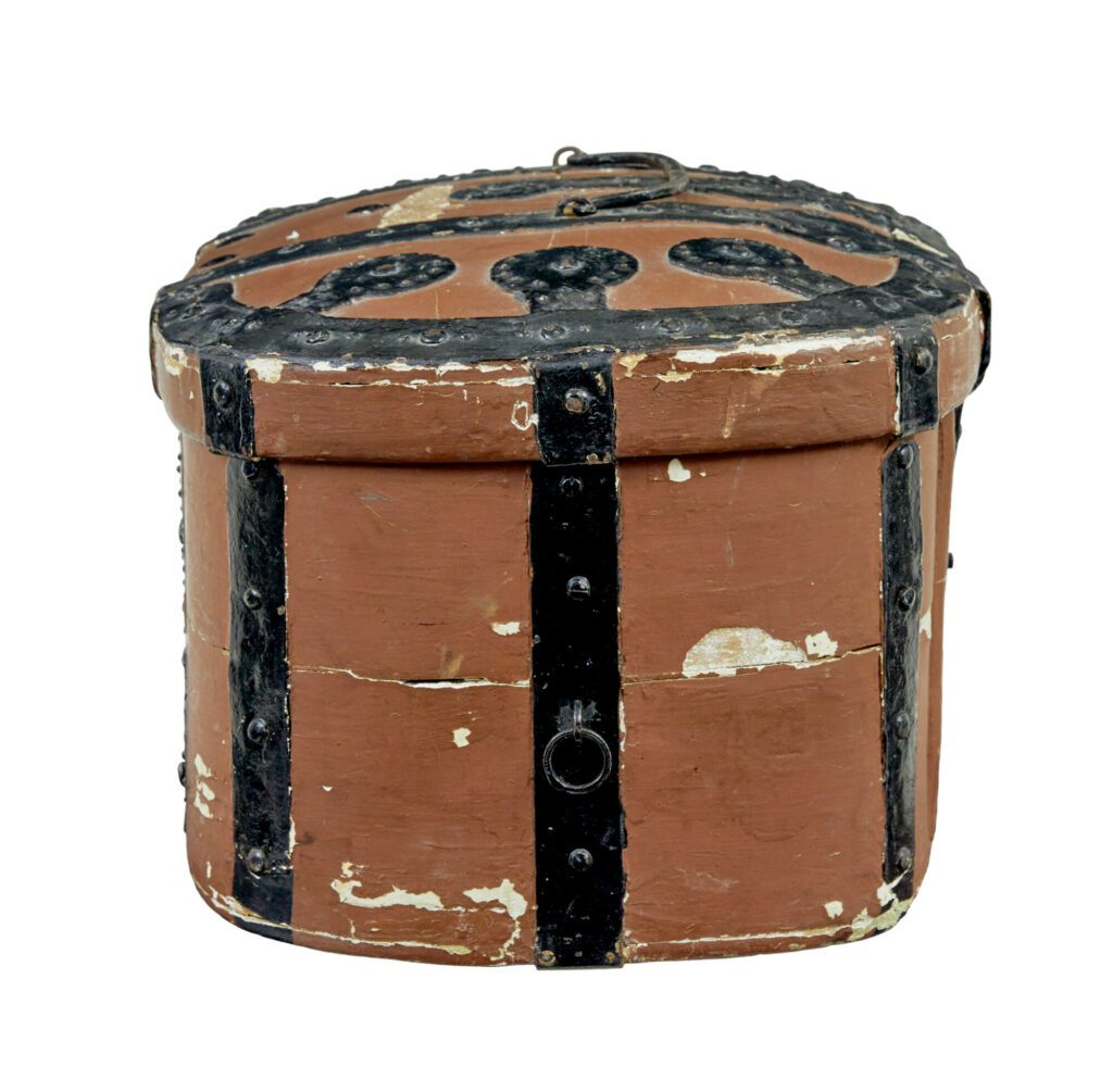 Swedish 19th Century Brown Painted Shaped Strong Box — image 6