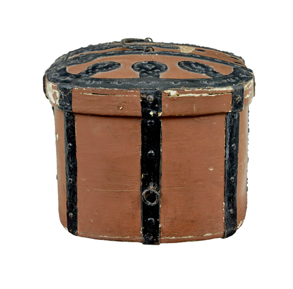 Swedish 19th Century Brown Painted Shaped Strong Box — image 4