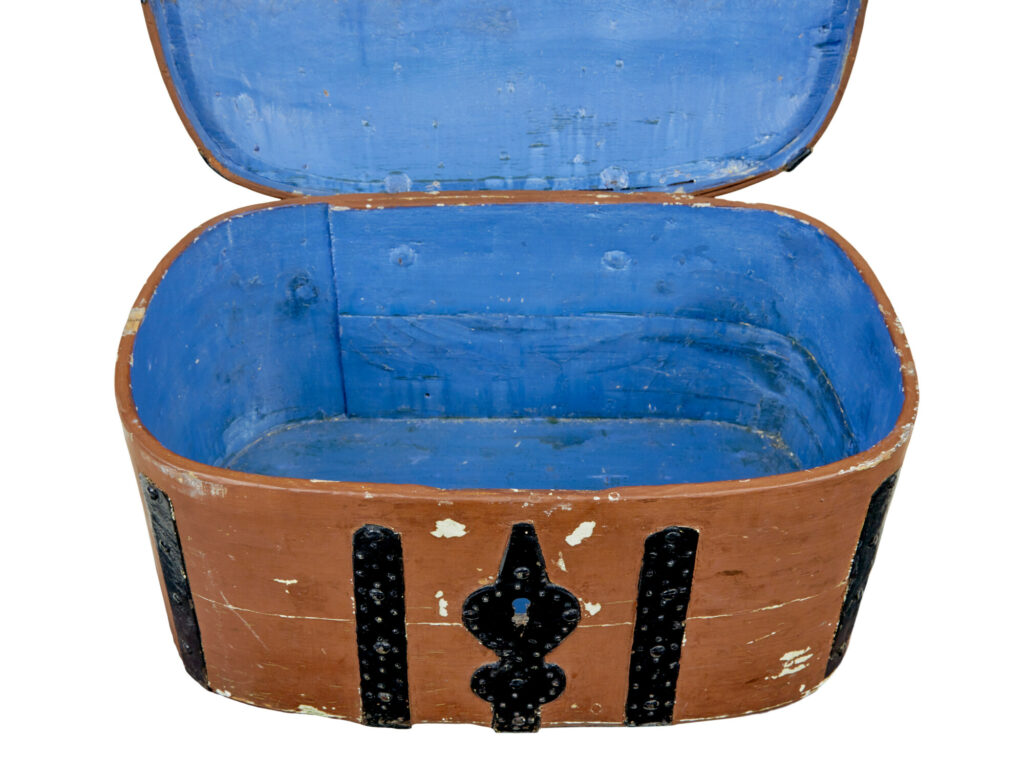 Swedish 19th Century Brown Painted Shaped Strong Box — image 2