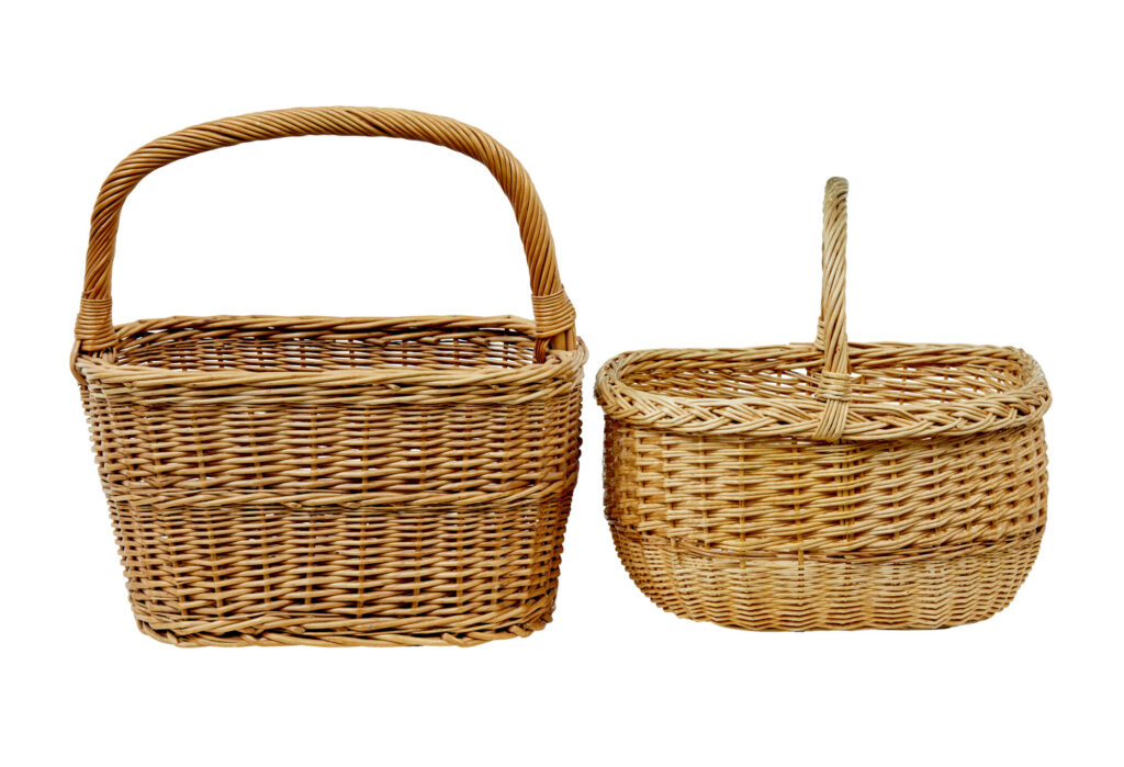 2 Early 20th Century Scandinavian Wicker Baskets