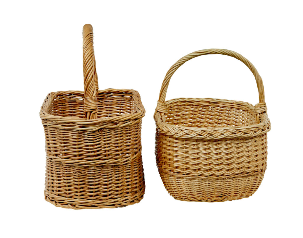 2 Early 20th Century Scandinavian Wicker Baskets — image 8