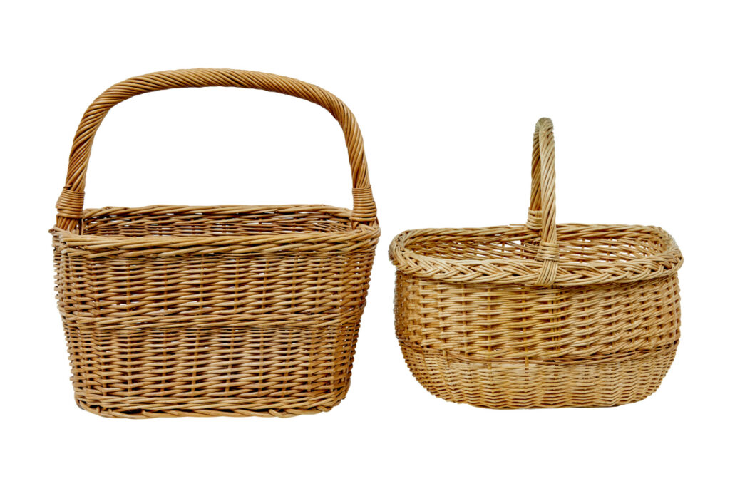 2 Early 20th Century Scandinavian Wicker Baskets — image 7