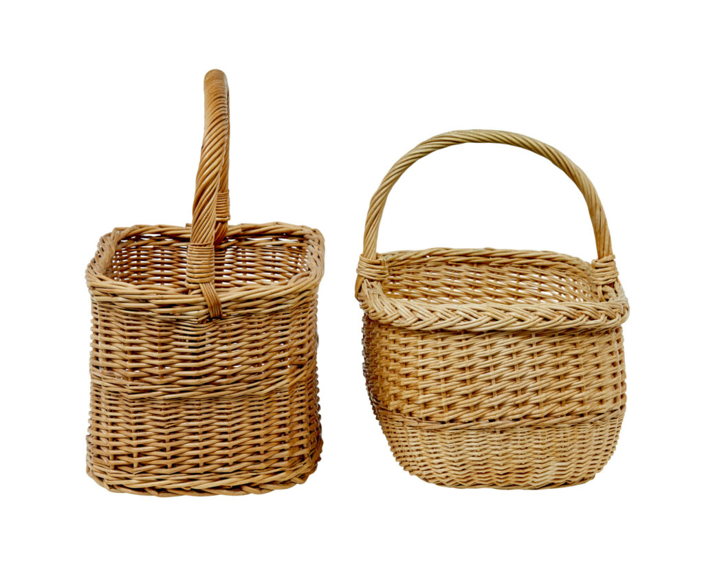 2 Early 20th Century Scandinavian Wicker Baskets — image 6