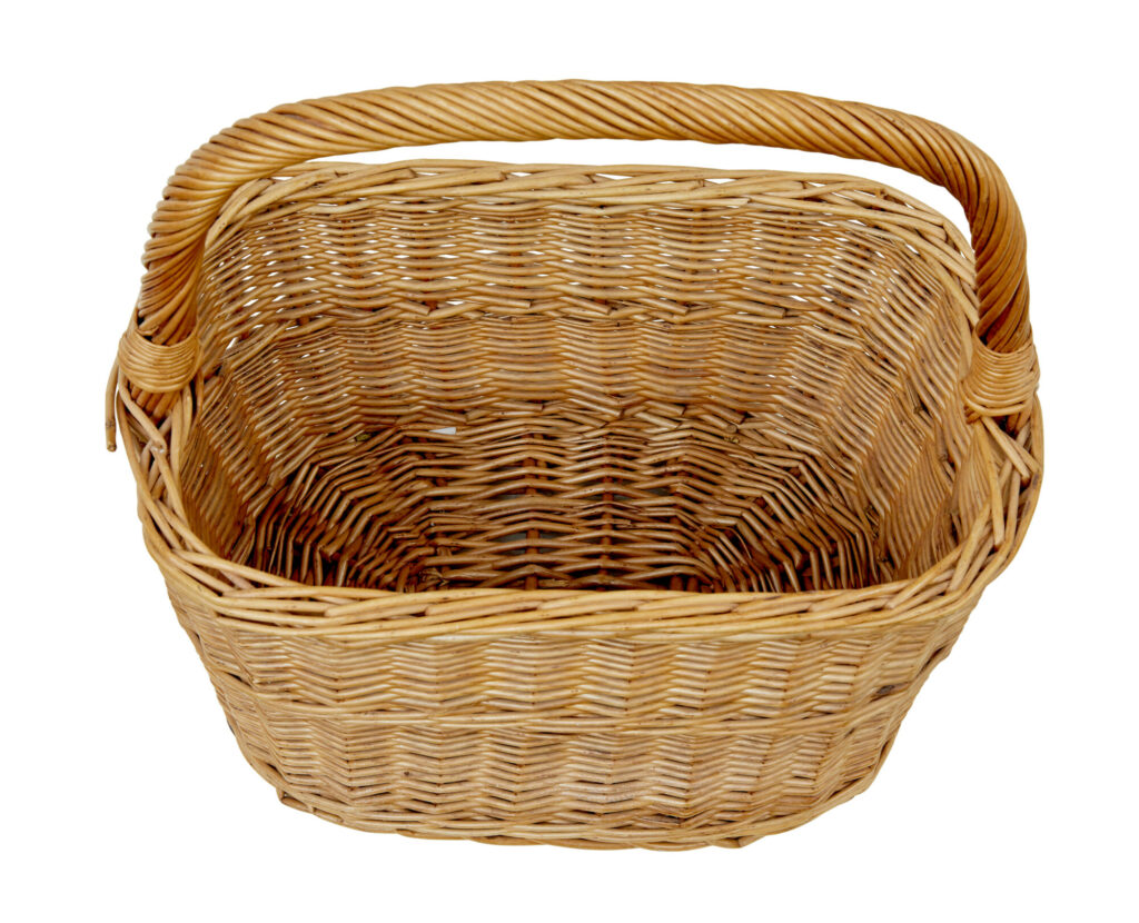 2 Early 20th Century Scandinavian Wicker Baskets — image 5