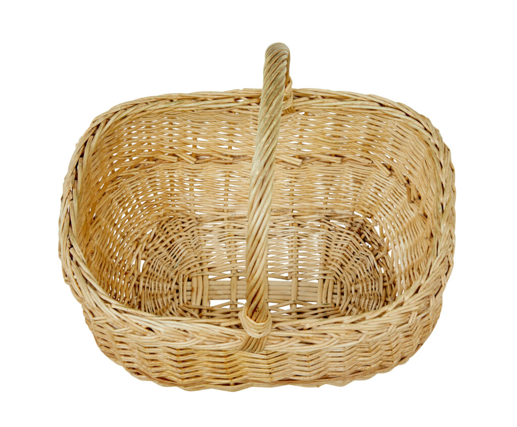 2 Early 20th Century Scandinavian Wicker Baskets — image 4