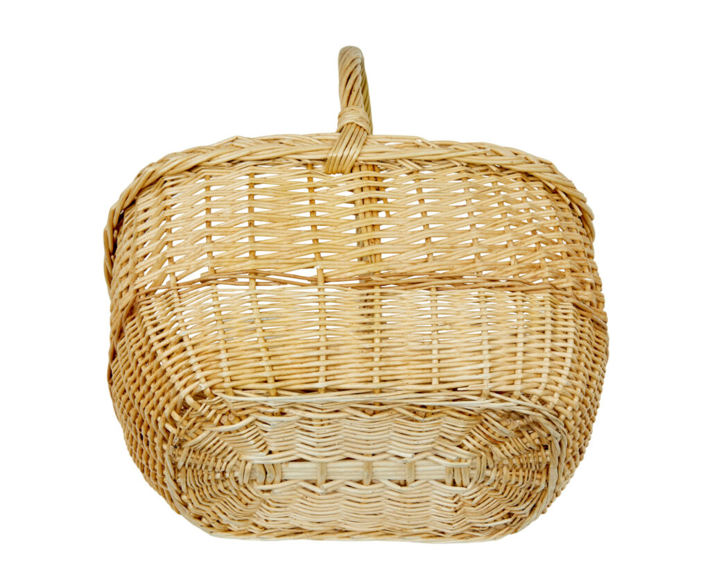 2 Early 20th Century Scandinavian Wicker Baskets — image 3
